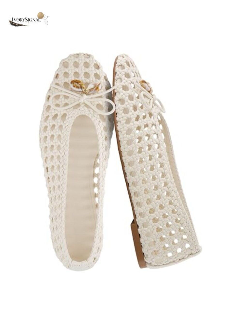 Hand Woven Ballet Flats for Women Memory Foam Comfort Slip-On
